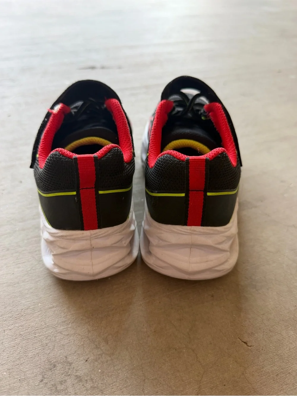 Skechers Kids S-Lights Light-Up Sneakers - Black / Red / Lime
